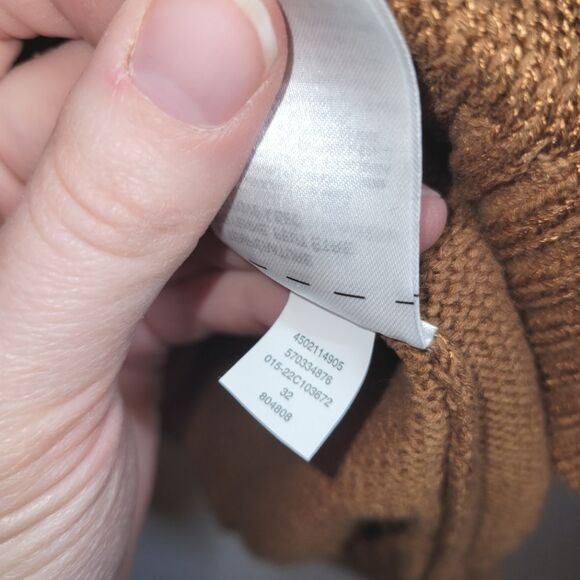 Chicos Brown Beaded Linen Blend Short Sleeve Sweater 2 Large - Picture 7 of 12